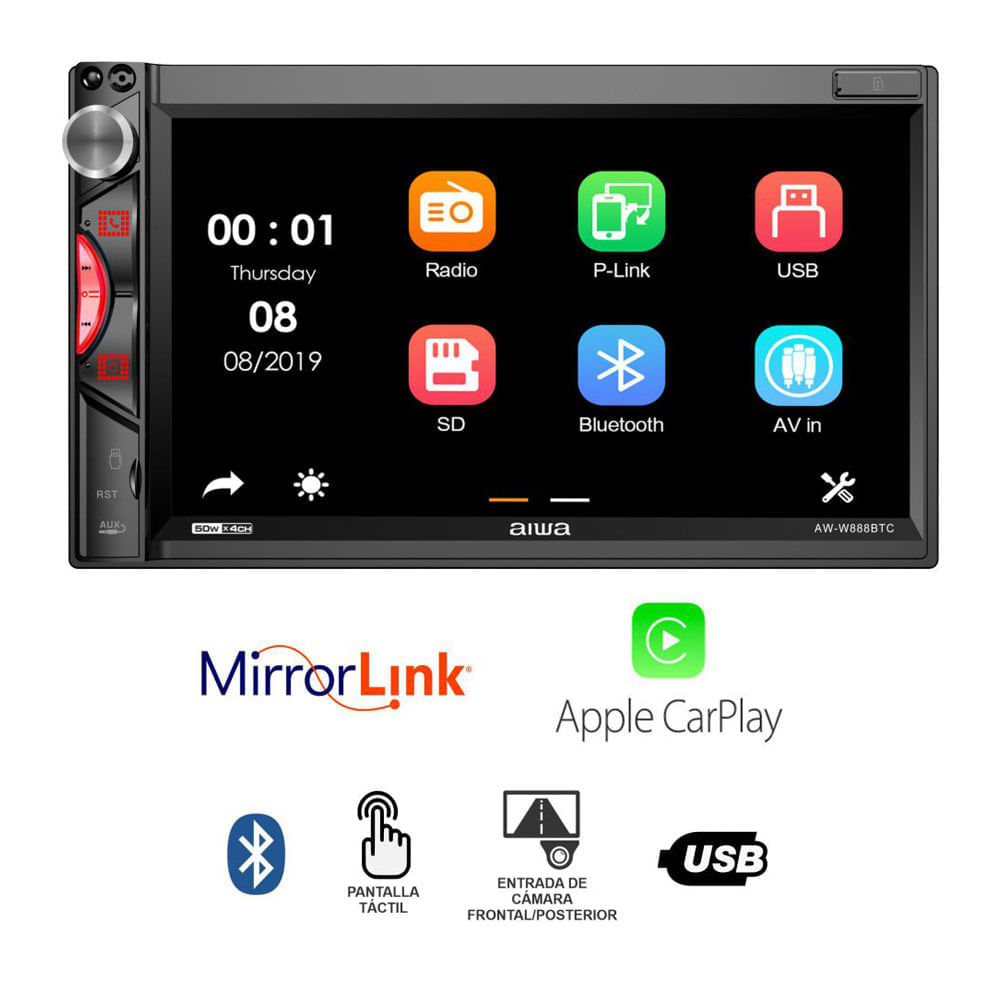 Imagen 2 del producto Autoradio Aiwa AW-W888BTC 6.9"", bluetooth, 50 W x 4, mirrorlink