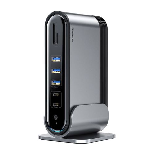 Hub Baseus Working Station estación de trabajo 16 en 1, conector usb tipo C, gris