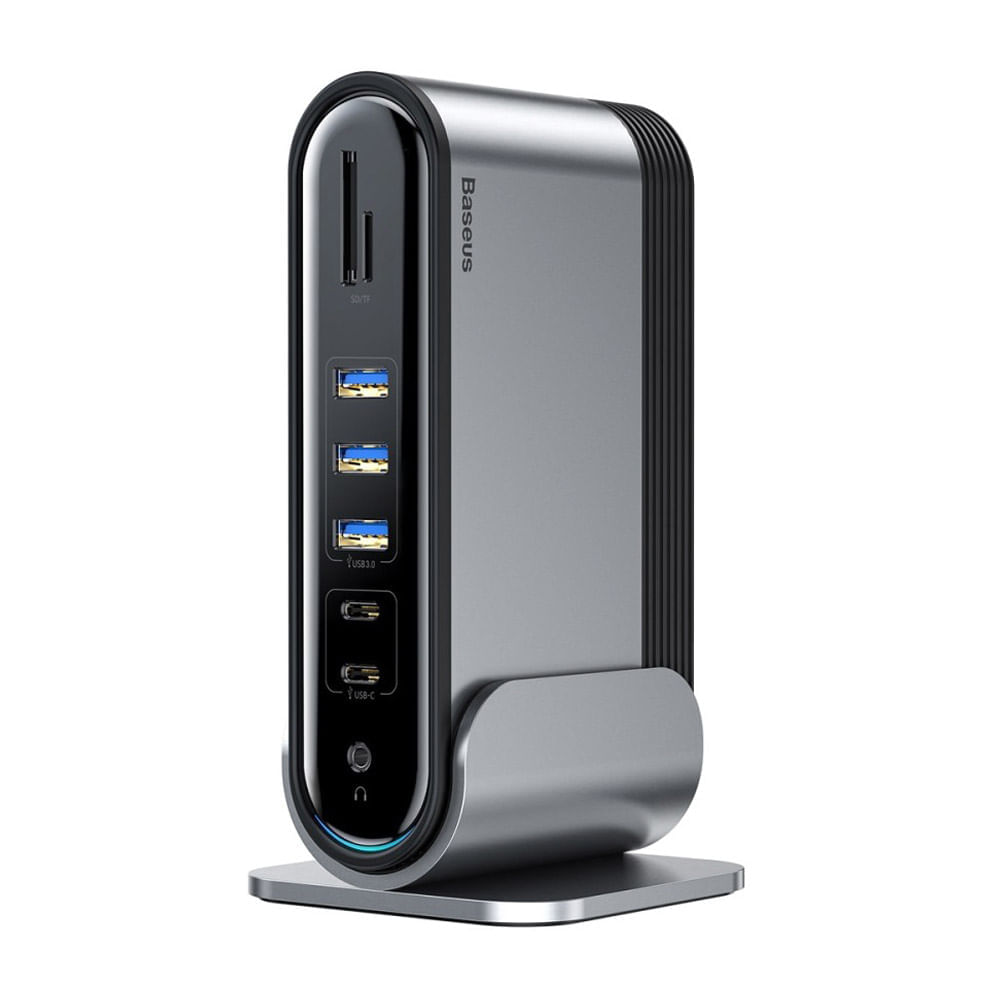 Hub Baseus Working Station estación de trabajo 16 en 1, conector usb tipo C, gris