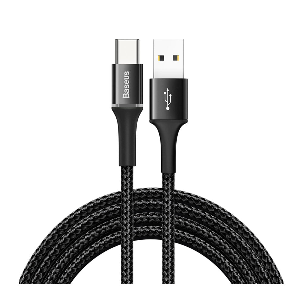 Cable tipo-C a USB Baseus Halo Data, transmisión  480Mbps, salida 5V/3A, 2 m, negro