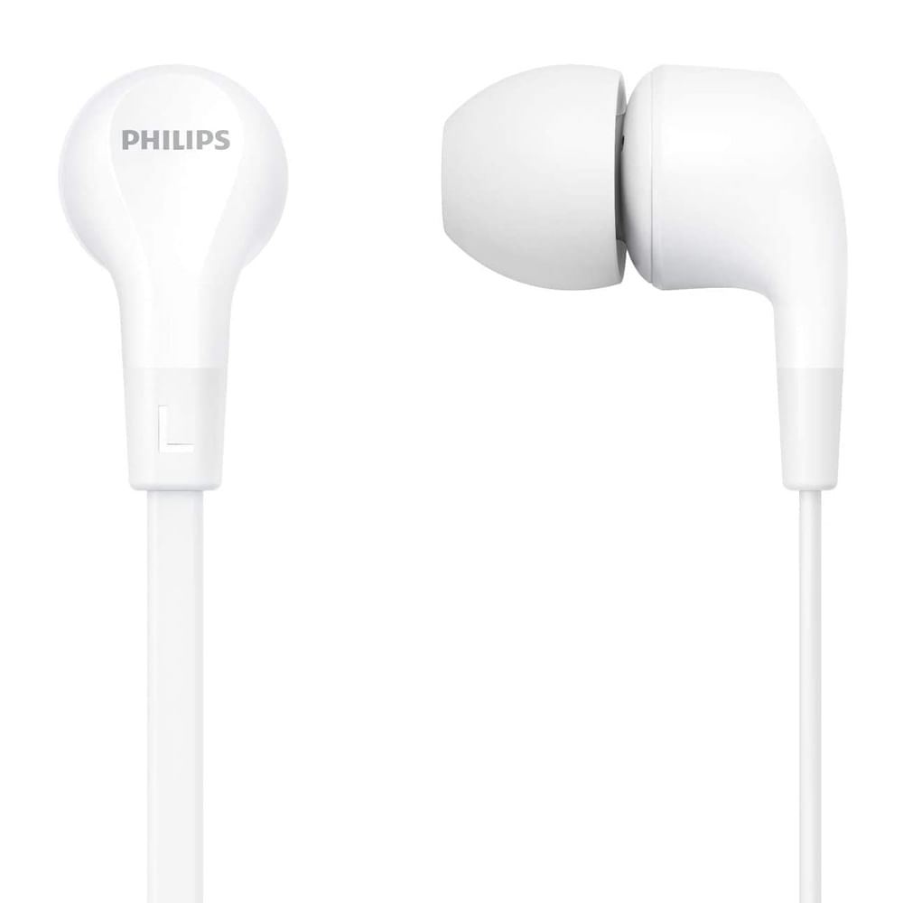 Imagen 2 del producto Audífonos in ear con micrófono Philips TAE1105 almohadillas intercambiables, conector 3.5 mm, control de música y llamadas, blanco