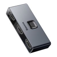 Switcher HDMI Baseus Matrix 2 en 1 bidireccional, 3 puertos HDMI: 1 input y 2 output, 4K/HD, gris