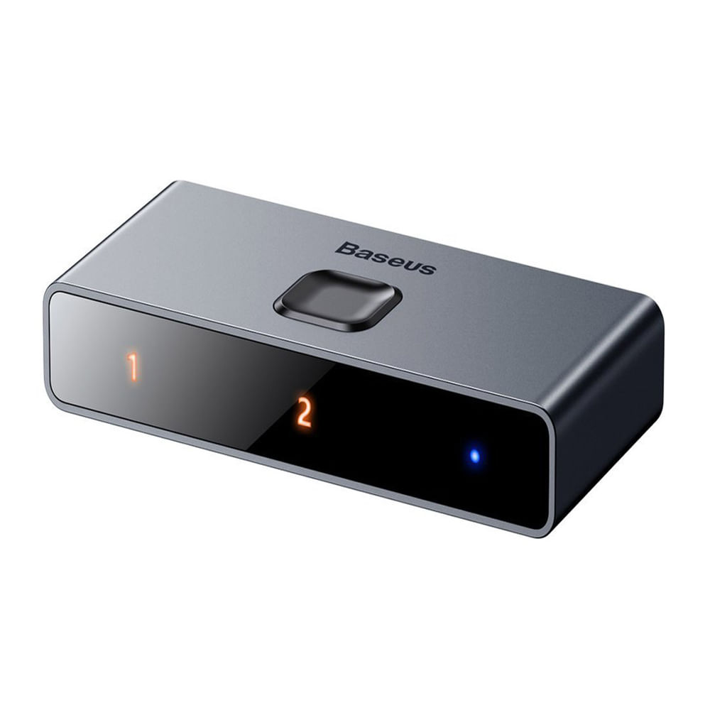 Imagen 2 del producto Switcher HDMI Baseus Matrix 2 en 1 bidireccional, 3 puertos HDMI: 1 input y 2 output, 4K/HD, gris