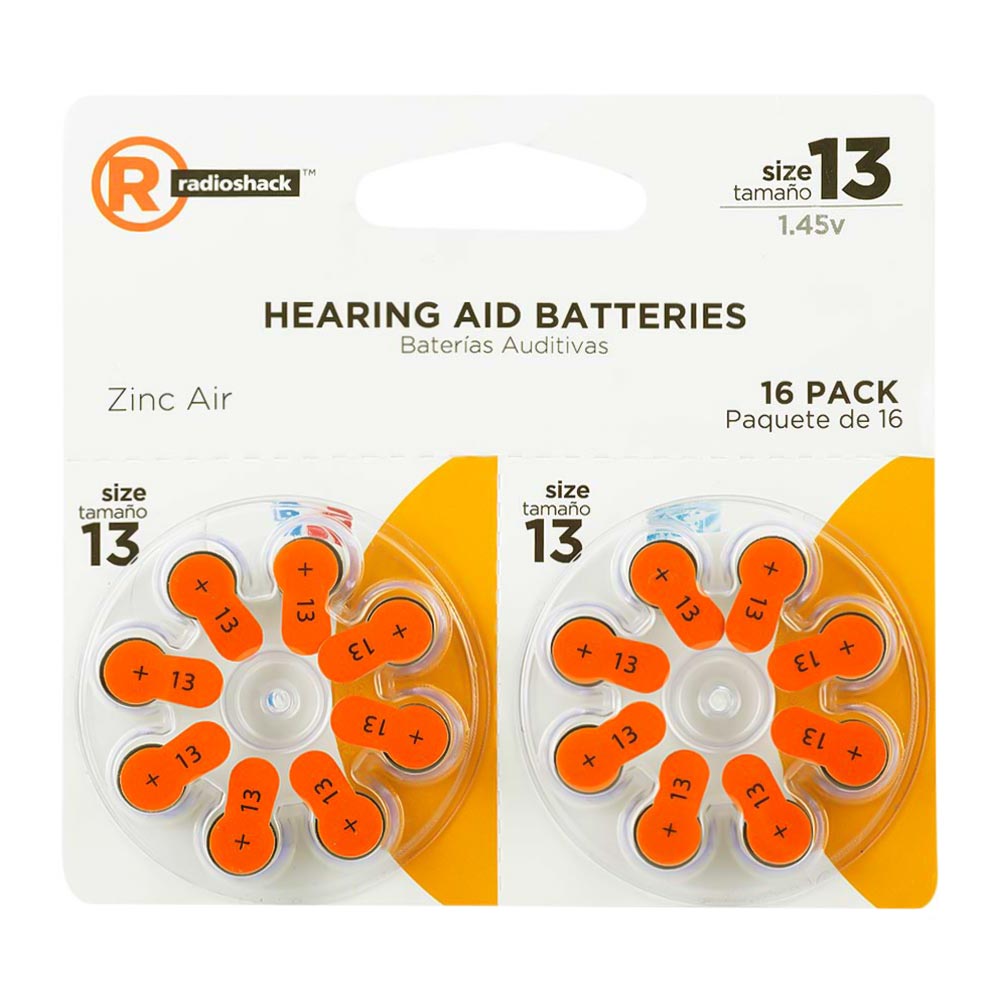 Pilas auditivas Radioshack tamaño 13 x16