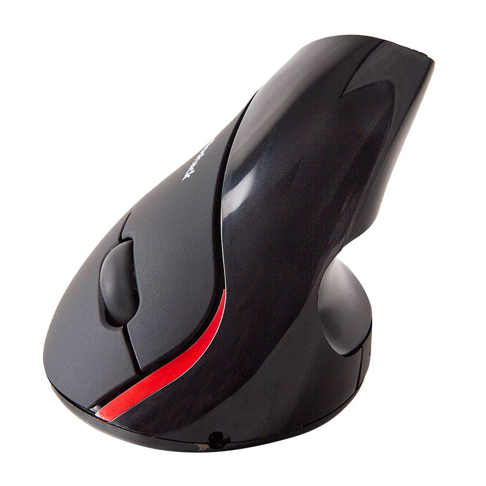 Mouse ergonómico Radioshack vertical, inalámbrico, receptor usb, 1000 dpi, 5 botones, recargable, evita túnel carpiano para mano derecha, negro