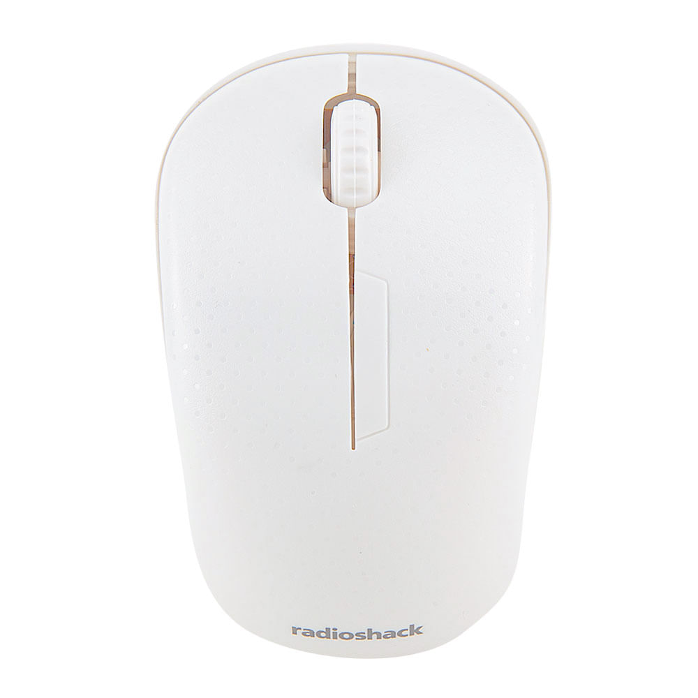 Imagen 1 del producto Mouse inalámbrico Radioshack, receptor usb, 1000 dpi, 3 botones, usa pila, blanco