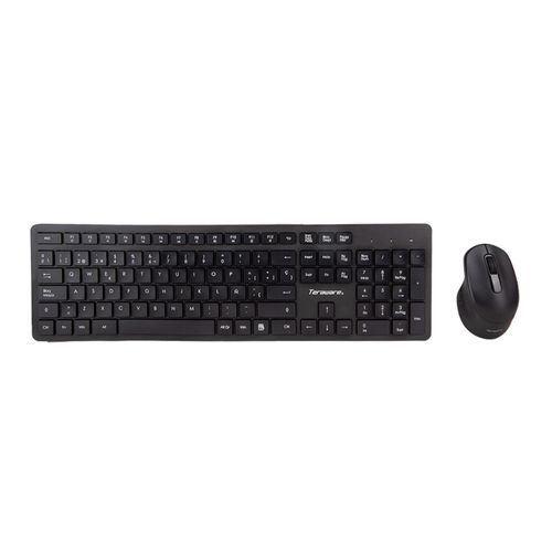 Kit inalámbrico Coolbox Teraware teclado y mouse, membrana, receptor usb, usa pilas, negro