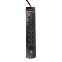 Supresor de picos con switch Coolbox Teraware, 6 tomas, 2 puertos USB, 1500W