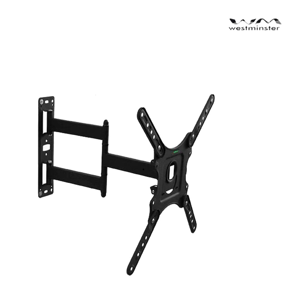 Imagen 2 del producto Rack móvil Westminster para TV de 25 a 55”, soporta 50 kg, estructura de fierro con inclinación de 15°, ruedas con freno, negro