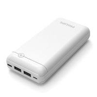 Batería externa Philips indicador led, 20000 mah, blanco