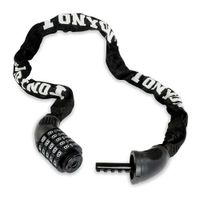 Cadena antirrobo Tonyon LK02 acero de manganeso, 90 cm, clave de 5 dígitos, negro