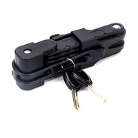 Candado plegable New Image acero inoxidable, 6 secciones, soporte para bicicleta, negro