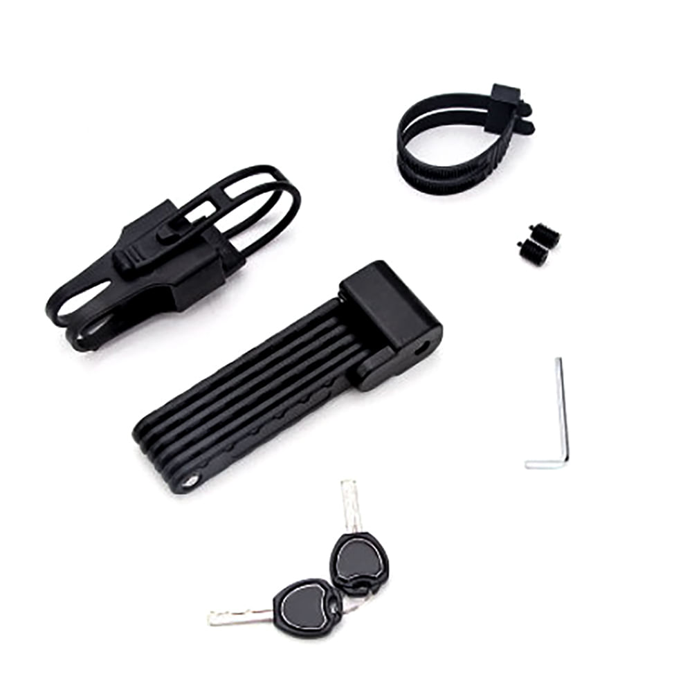 Imagen 2 del producto Candado plegable New Image acero inoxidable, 6 secciones, soporte para bicicleta, negro