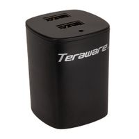Adaptador de carga Coolbox Teraware dual, 2 puertos usb, 3.1A, carga rápida, negro