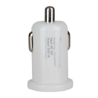 Cargador de auto Coolbox Teraware dual, 2 puertos usb, 2.1A, led indicador, blanco