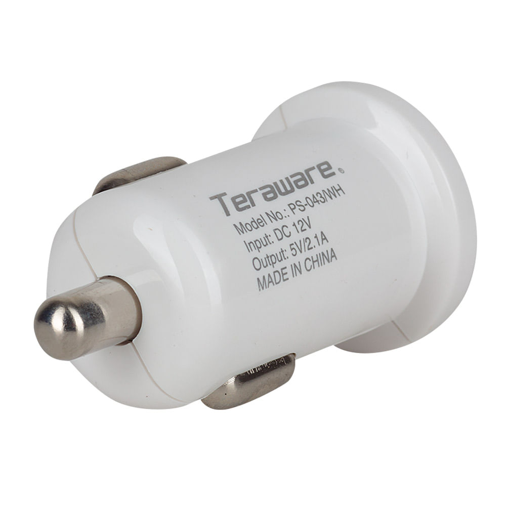 Imagen 2 del producto Cargador de auto Coolbox Teraware dual, 2 puertos usb, 2.1A, led indicador, blanco