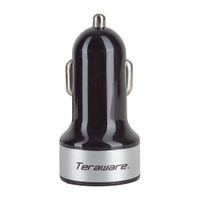 Cargador de auto Coolbox Teraware dual, 2 puertos usb, 3.1A, carga rápida, negro