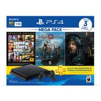 Consola PS4 Slim 1 TB + GTA V Premium + God of War + Death Stranding + PS Plus 3 meses