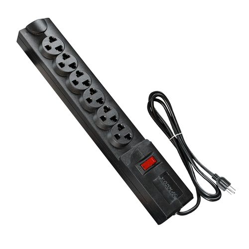 Supresor de pico con switch Opalux 14-515AB-2M, 6 tomas universales, 2m