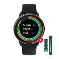Smartwatch Xiaomi IMILAB KW 66 resistente al agua, máx. 30 días, modos deportivos, 1.28"", negro + correa verde