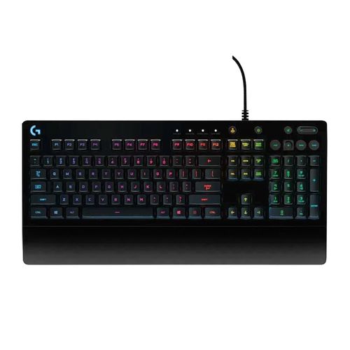 Teclado gamer Logitech G G213 Prodigy alámbrico, conexión usb, luces RGB