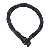 Cable Ivera 7210/85, negro/azul, cadena cuadrada 7mm con funda de fibra sintética IvyTex funcional, acero endurecido, longitud 85cm, bloqueo con llave
