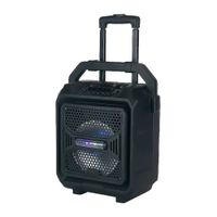 Parlante bluetooth Izuum con asa y ruedas, led, batería recargable
