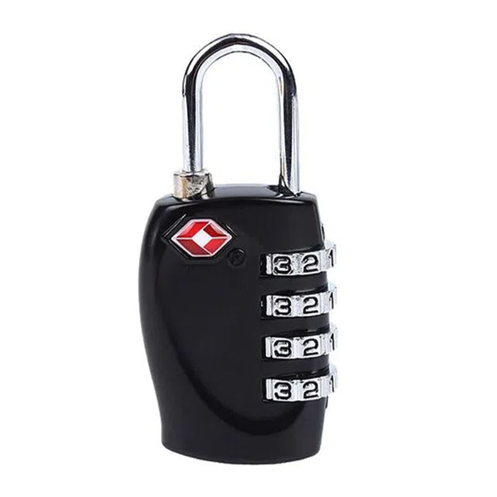 Candado TSA para equipaje Coolbox de 4 dígitos, clave personalizable, seguro para viajes internacionales, negro