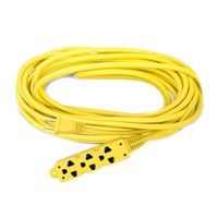 Extensión de cable Coolbox Teraware 10m, 3 tomas, enchufe plano, amarillo