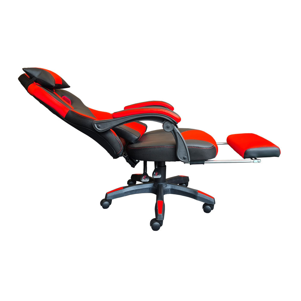 Imagen 2 del producto Silla gamer Office Space Black Panther gas lift clase 2, tapiz cuero pu, máx. 120 kg, inclinación 90 - 145°, negro y rojo