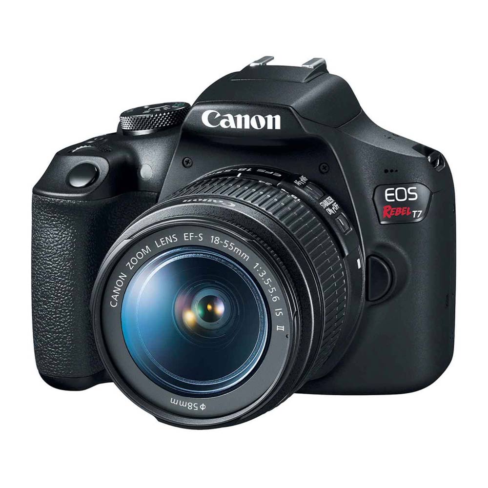 Imagen 2 del producto Cámara Canon EOS Rebel T7, 24.1 MP, Full HD, Lente EF-S 18-55mm + Lente 75-300mm STM + SD 32GB + Maletín