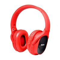Audífonos bluetooth on ear Izuum micrófono incorporado, máx. 6 horas, control de música y llamadas, rojo