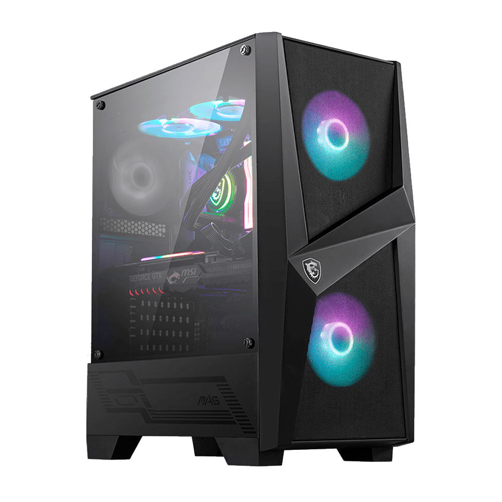 Imagen 1 del producto Gabinete MSI Mag Forge 100R ARBG, máx. 3 ventiladores, Mid Tower, cristal templado lateral
