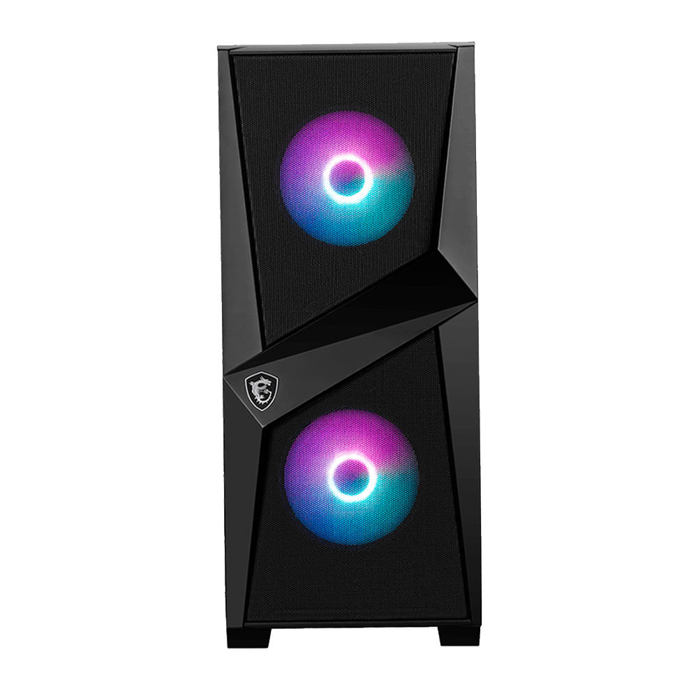 Imagen 2 del producto Gabinete MSI Mag Forge 100R ARBG, máx. 3 ventiladores, Mid Tower, cristal templado lateral