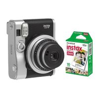 Cámara instantánea Fujifilm Instax mini 90, enfoque e ISO automático, lente 60mm, neo classic,  + 10 películas