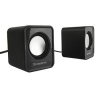 Parlantes para pc Coolbox Teraware, conexión usb 2.0 y 3.5 mm, 3W x2, 7.8cm x 6.1cm, negro