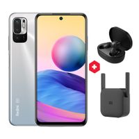 Celular Xiaomi Redmi Note 10 5G 128GB 4GB RAM, cámara trasera 48MP y frontal 13 MP, 6.5"" gris + Extensor Wifi + Earbuds