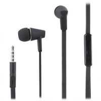 Audífonos in ear con micrófono Radioshack cable plano, conector 3.5 mm, control de música y llamadas, negro