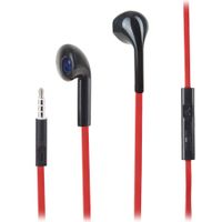 Audífonos in ear con micrófono Radioshack cable plano, conector 3.5 mm, control de música y llamadas, rojo