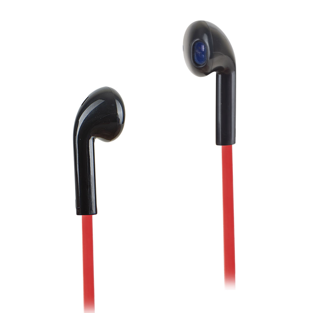 Imagen 2 del producto Audífonos in ear con micrófono Radioshack cable plano, conector 3.5 mm, control de música y llamadas, rojo