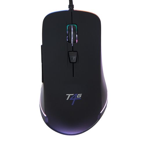 Mouse gamer alámbrico T4G conexión USB, resolución 3200 DPI, 6 botones y luces RGB