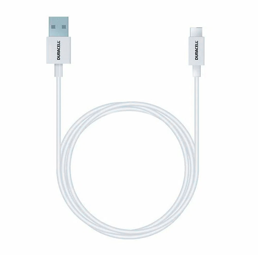 Cable trenzado tipo C a usb Duracell 1 m blanco