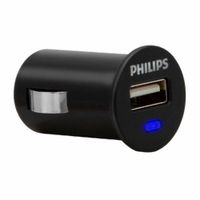 Cargador de auto Philips DLP2551B, 1 puerto usb, 18W, carga rápida, negro
