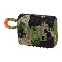 Parlante bluetooth JBL Go 3 potencia 4.2W, resistente al agua IP67, hasta 5 horas de reproducción, puerto de carga USB Tipo-C, camuflado
