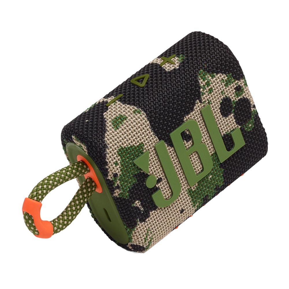 Imagen 2 del producto Parlante bluetooth JBL Go 3 potencia 4.2W, resistente al agua IP67, hasta 5 horas de reproducción, puerto de carga USB Tipo-C, camuflado