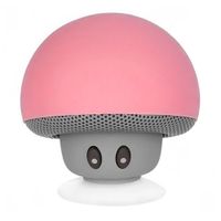 Parlante bluetooth Izuum Mini Mushroom con chupón, batería recargable, rosado