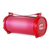 Parlante bluetooth Decibel Bass con subwoofer, led, batería recargable, rojo