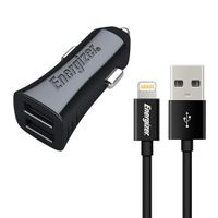 Cargador de auto Energizer dual 3.4A con cable lightning