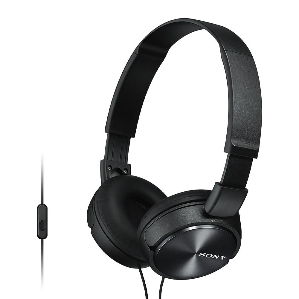 Imagen 1 del producto Audífonos on ear con micrófono Sony MDRZX310AP almohadillas acolchadas, conector 3.5 mm, control de llamadas, negro