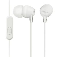 Audífonos in ear con micrófono Sony MDR-EX15AP almohadillas de silicona, conector 3.5 mm, control de música y llamadas, blanco